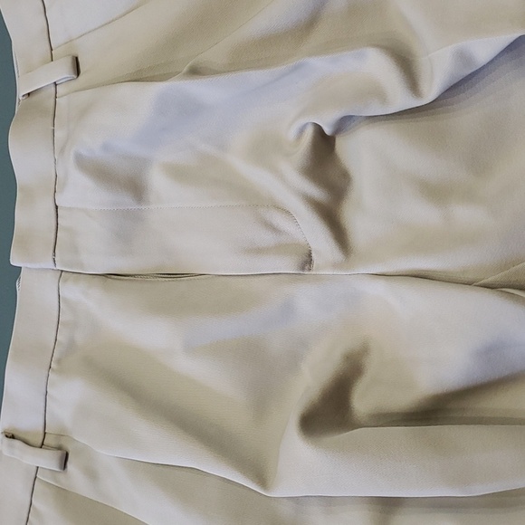 DOCKERS KHAKI SLACKS, Size 34 X 30, pleated front. Side pockets 2 button pockets - Picture 3 of 11